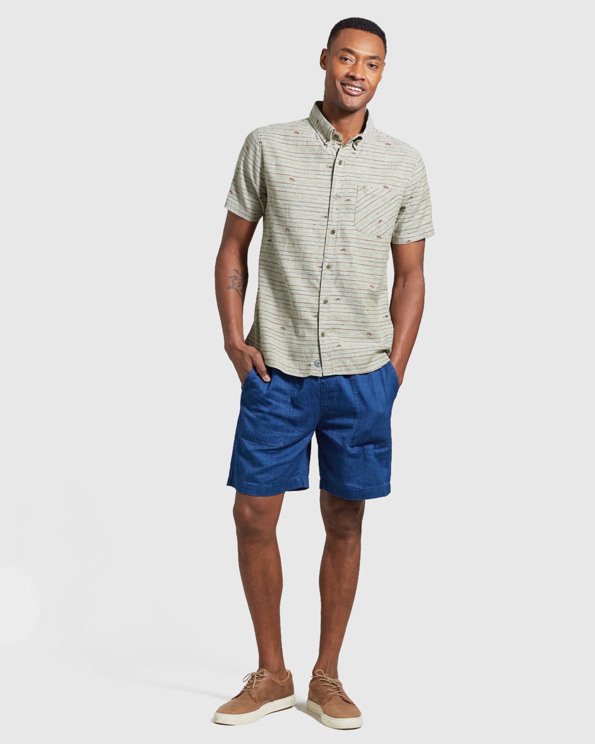SoftHemp™ Chambray Short Sleeve Button Down