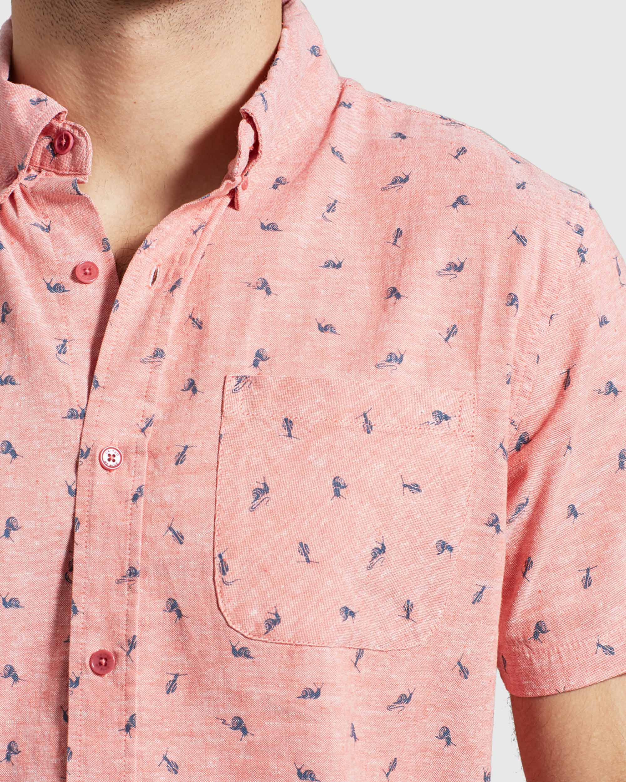 SoftHemp™ Chambray Short Sleeve Button Down