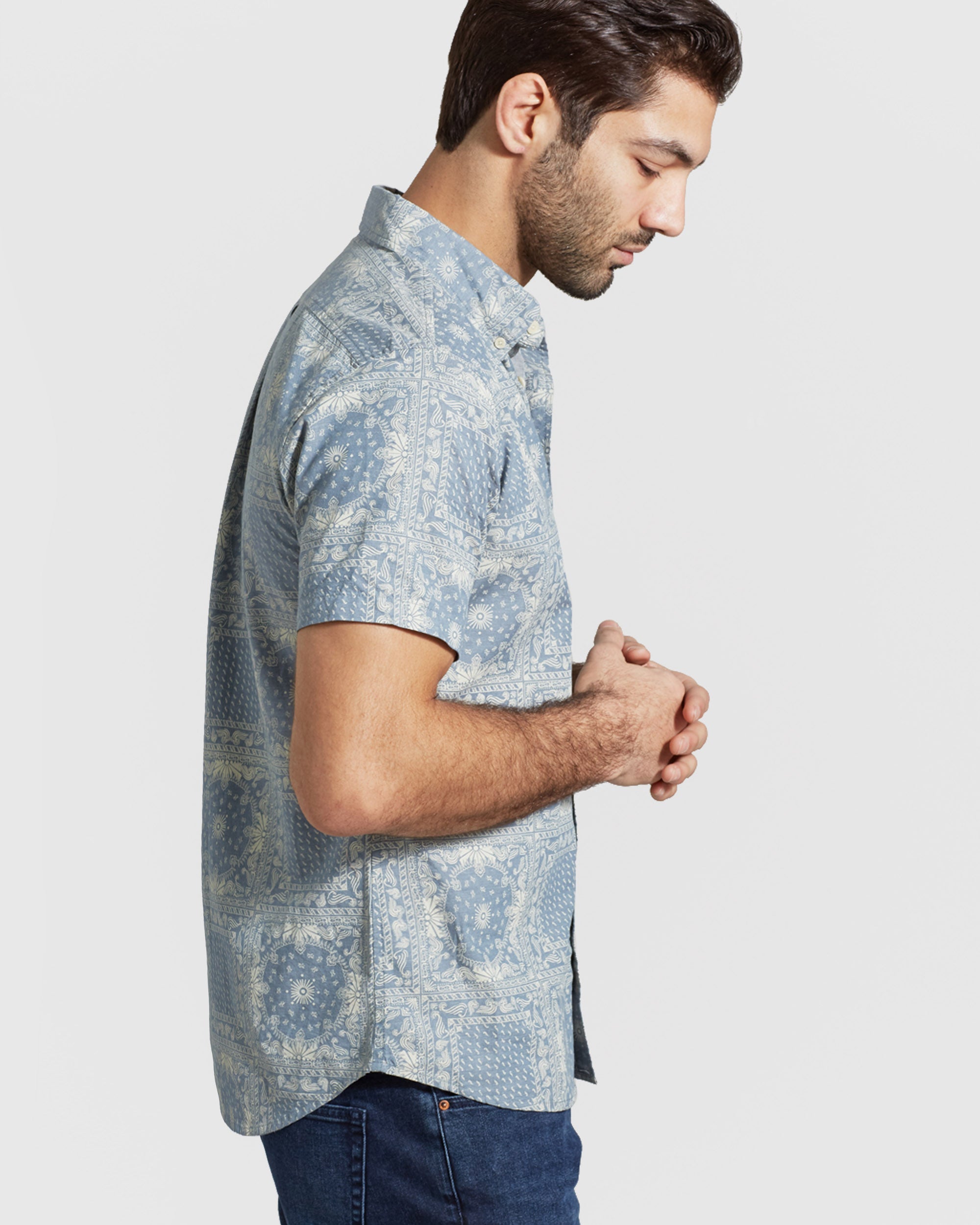 Natural Short Sleeve Button Down