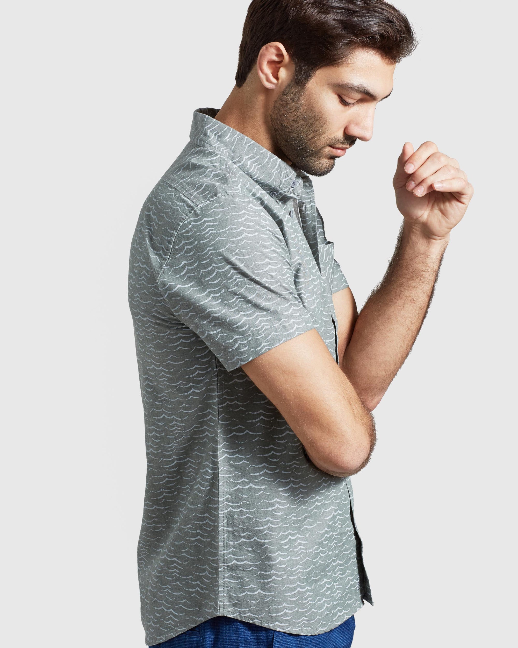 Natural Short Sleeve Button Down