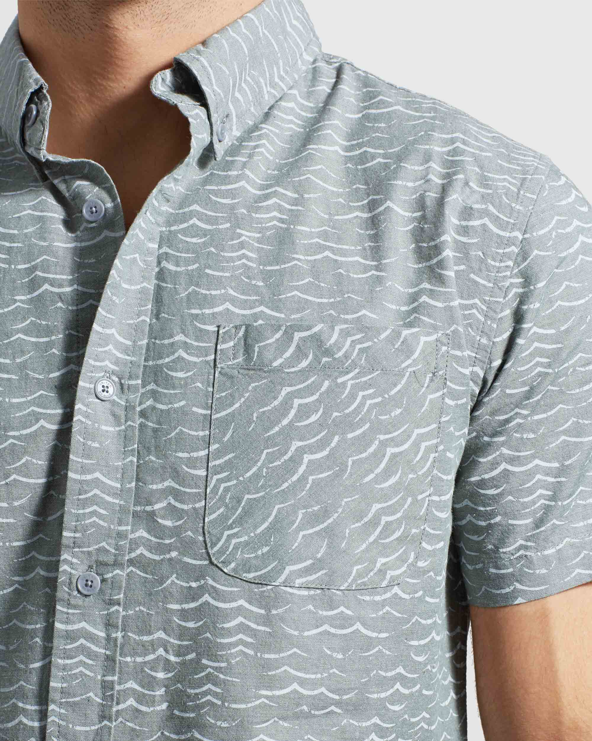 Natural Short Sleeve Button Down