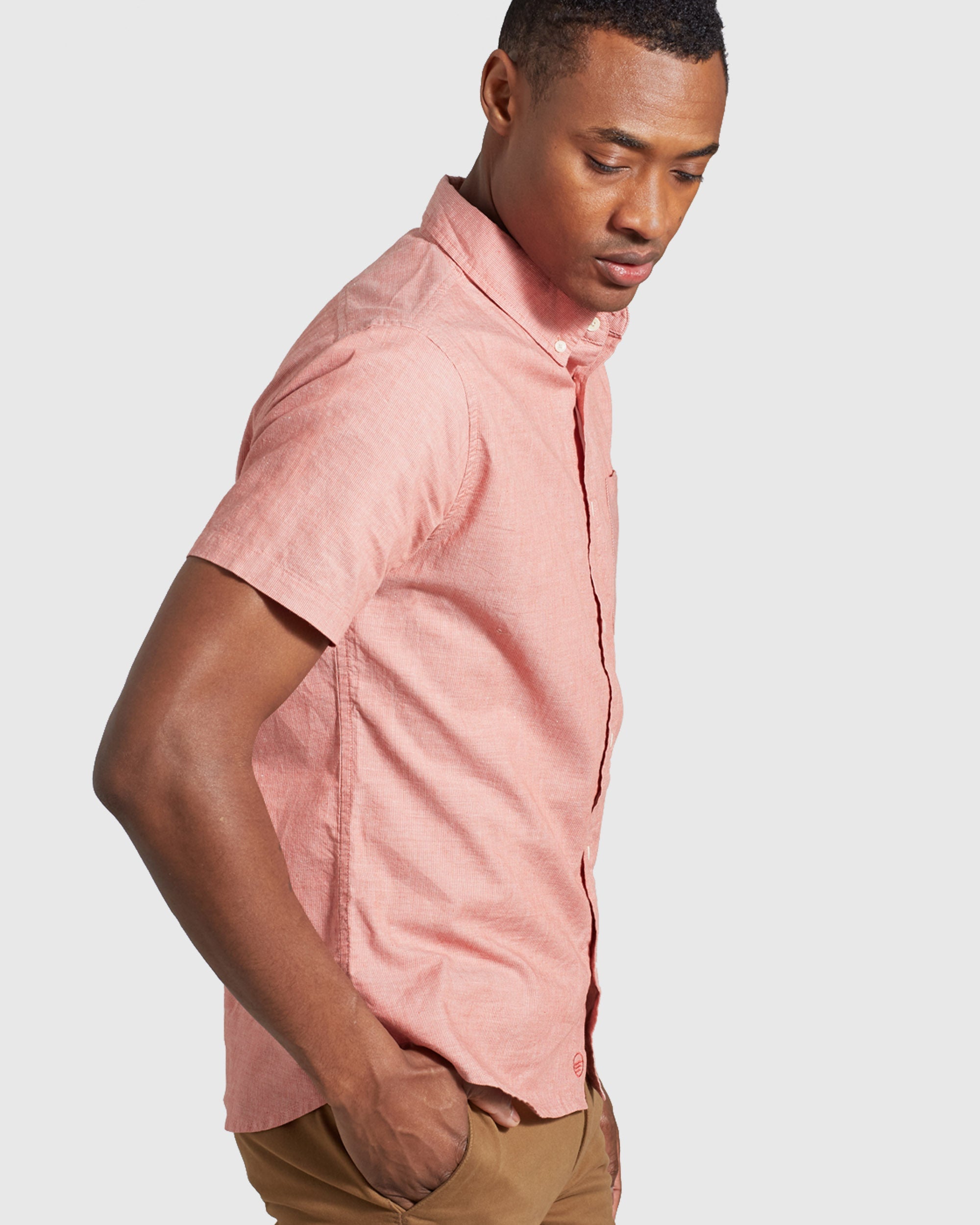 Natural Short Sleeve Button Down