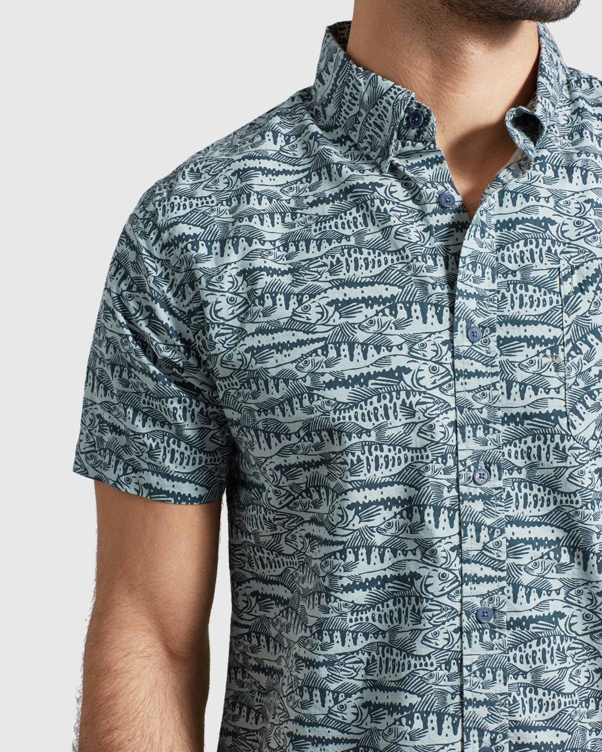 Natural Short Sleeve Button Down
