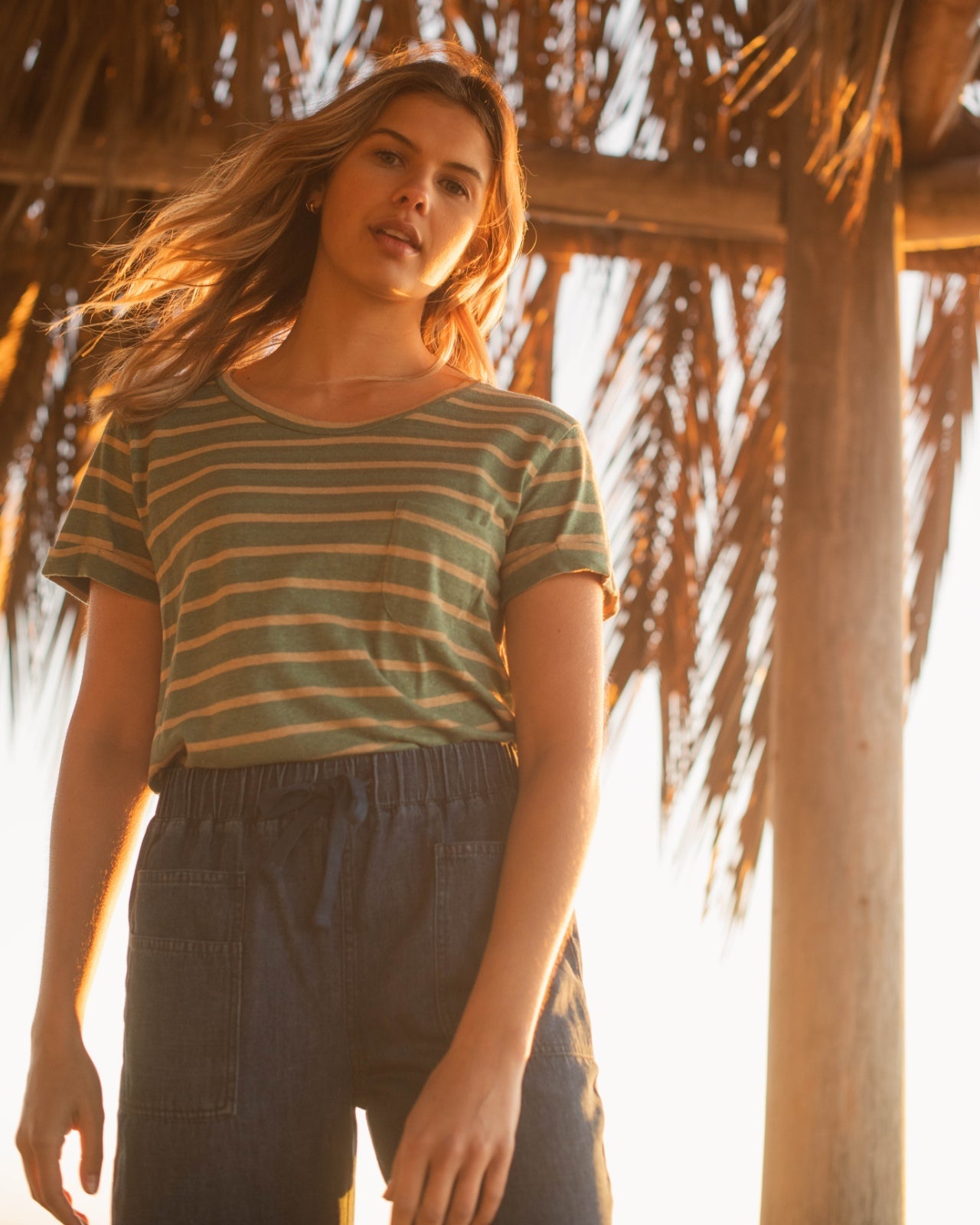 SoftHemp™ Striped Pocket Tee