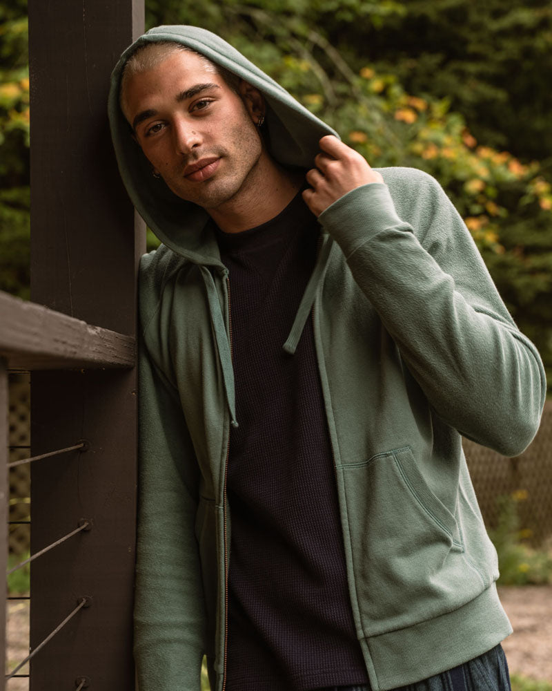 Organic Raglan Zip-Up Hoodie