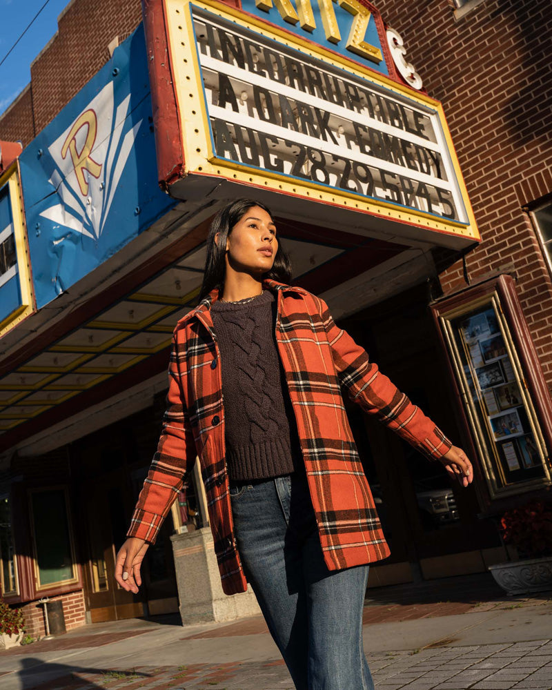 Recycled Plaid Coat