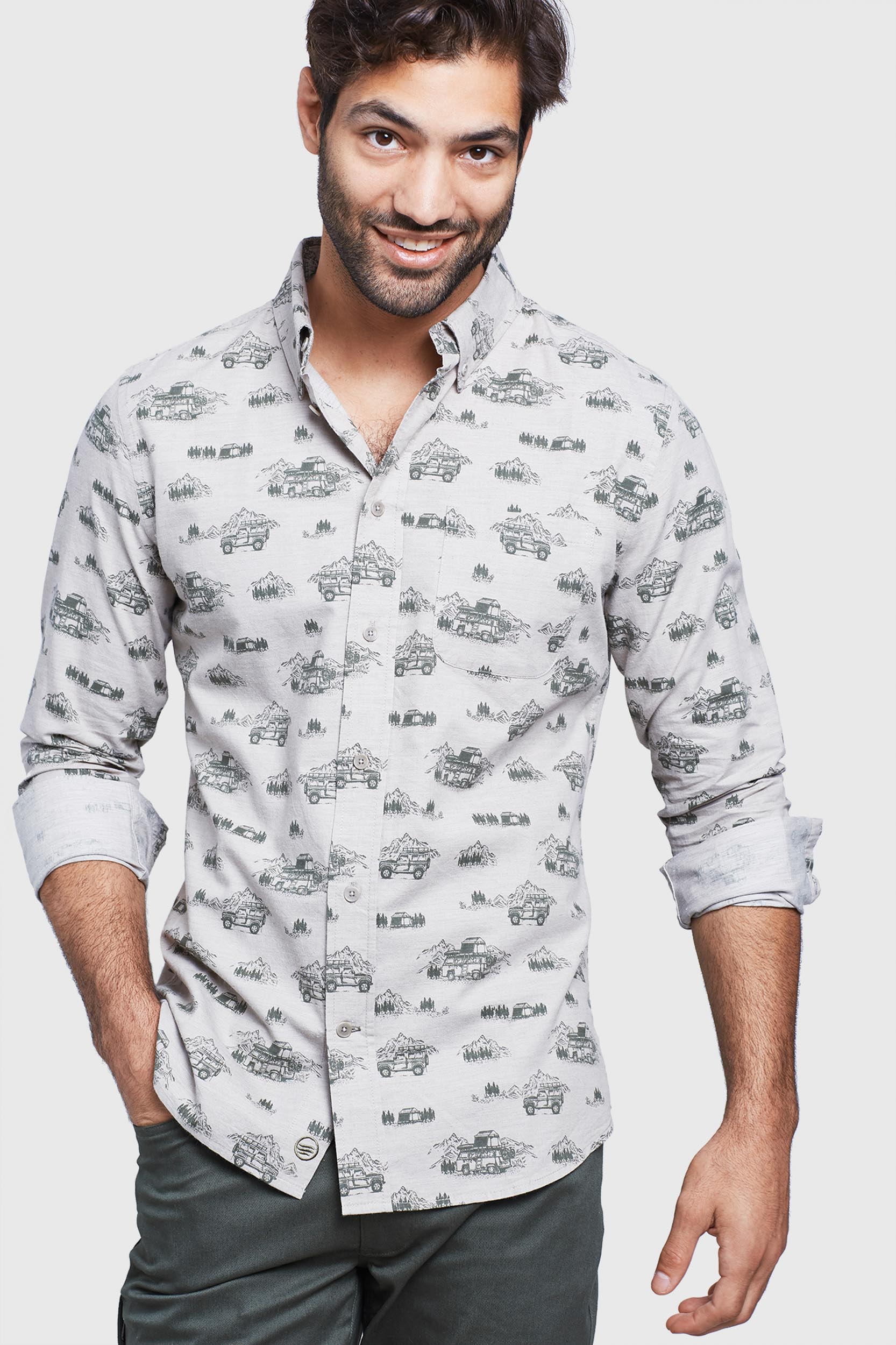 Outpost Printed Button Down