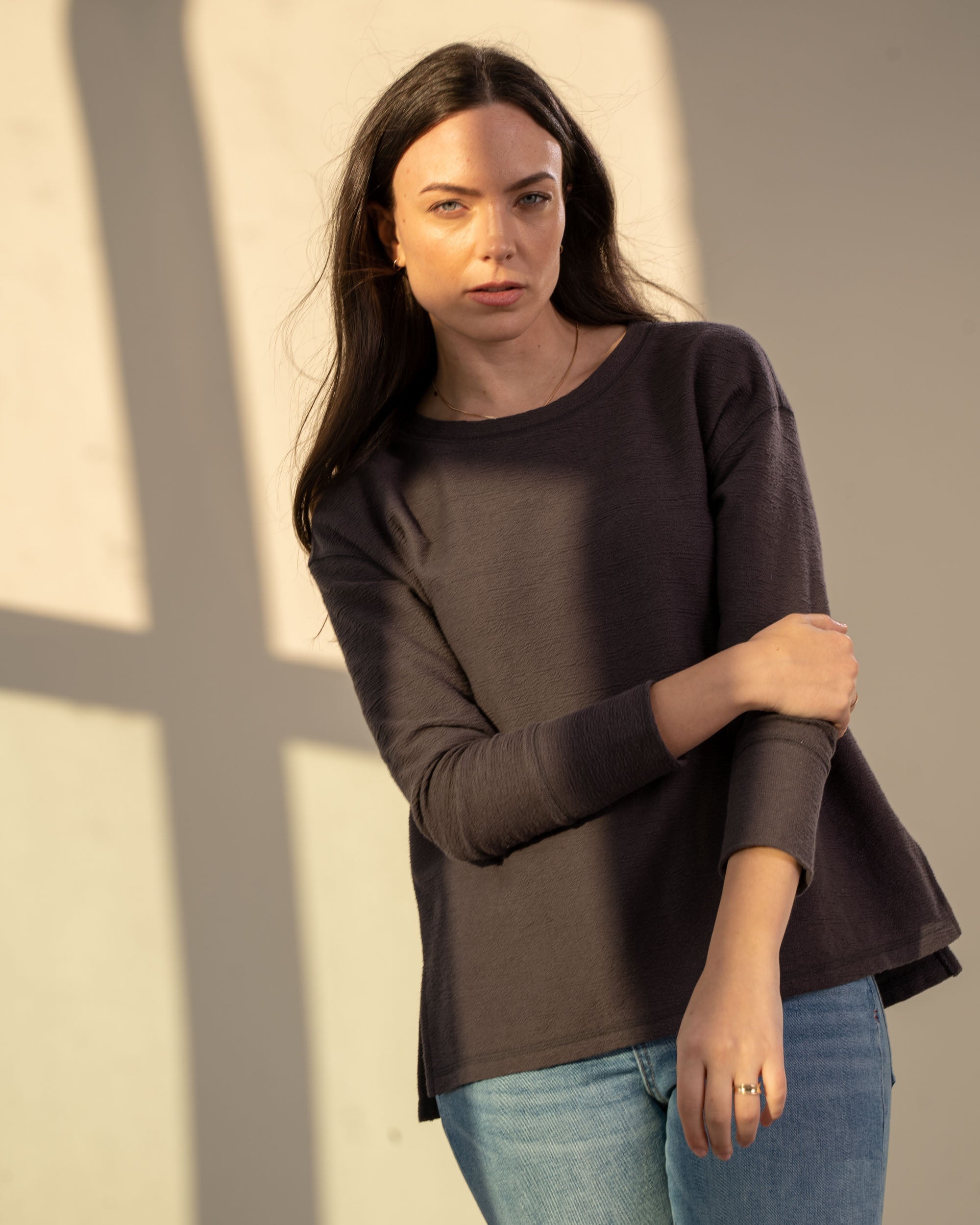 EcoKnit™ Textured Boxy Crew