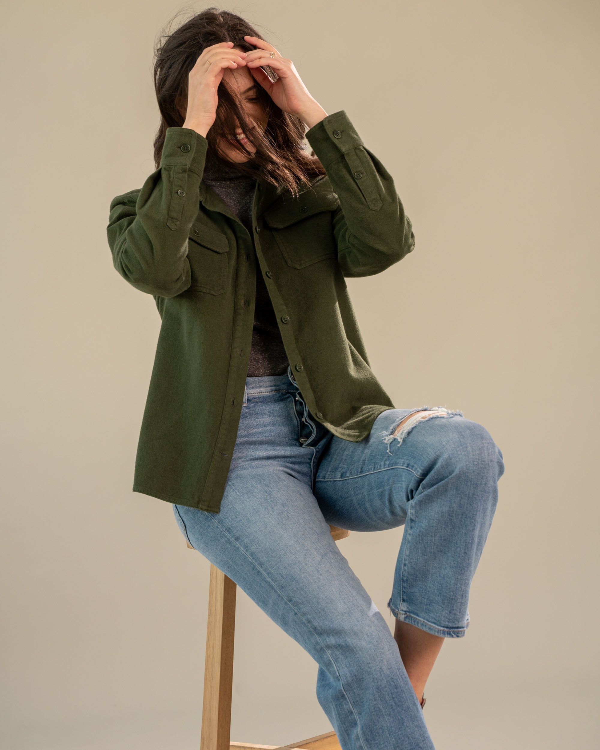 Organic Chamois Cloth Button Down