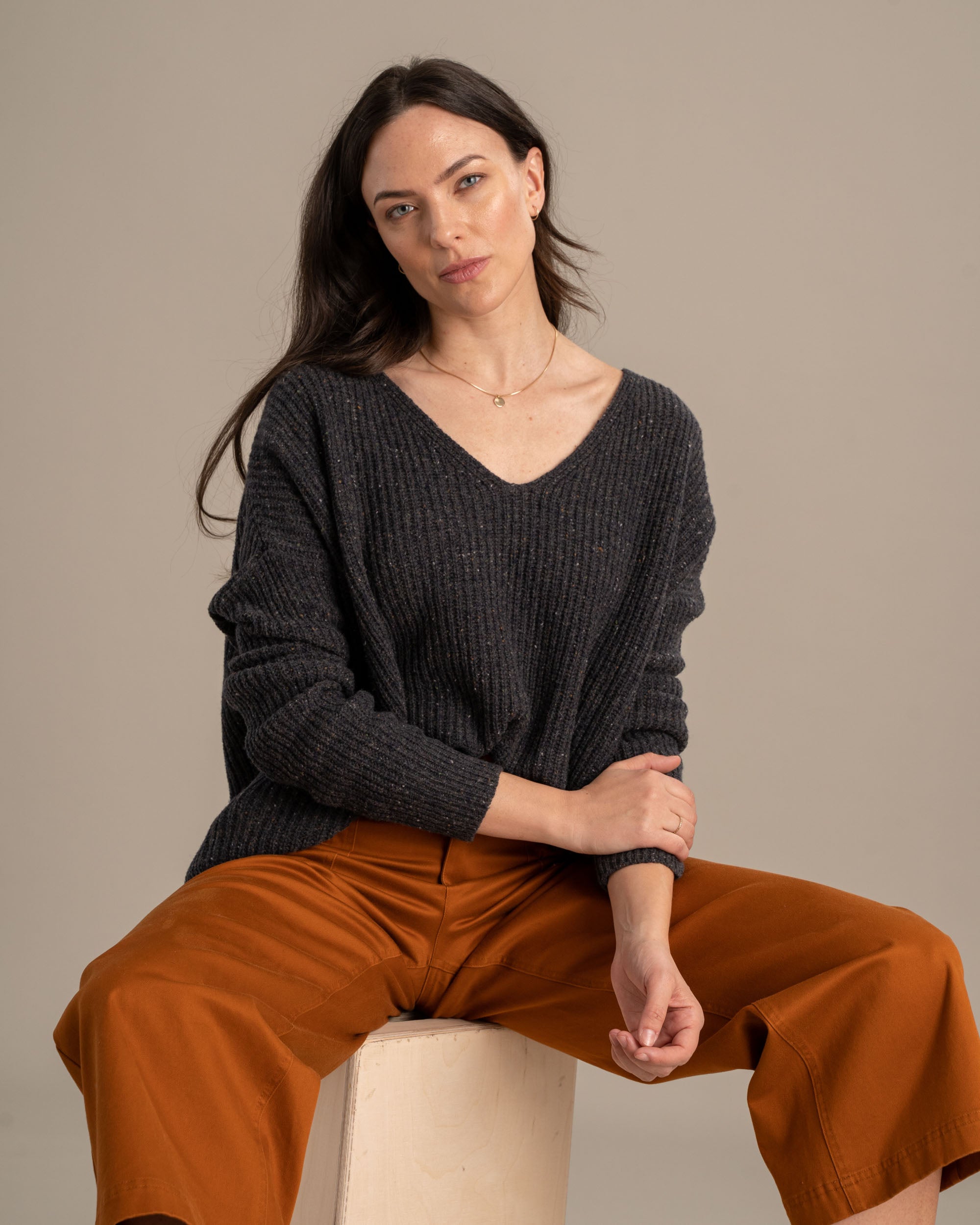 Recycled Wool V-Neck Sweater