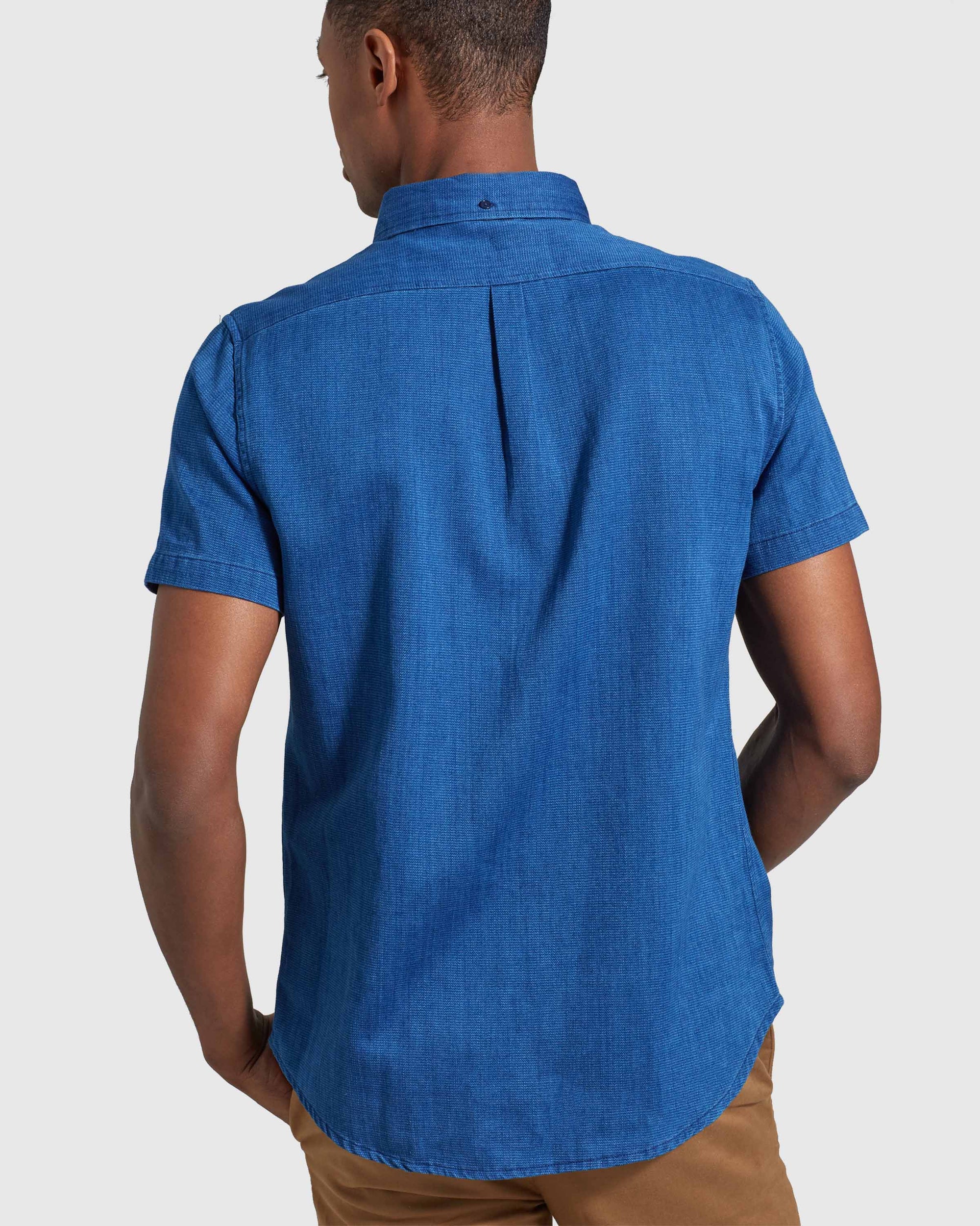 Indigo Short Sleeve Button Down