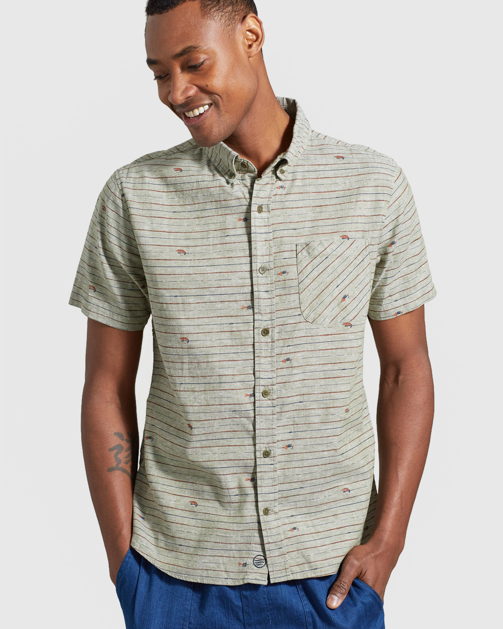 SoftHemp™ Chambray Short Sleeve Button Down