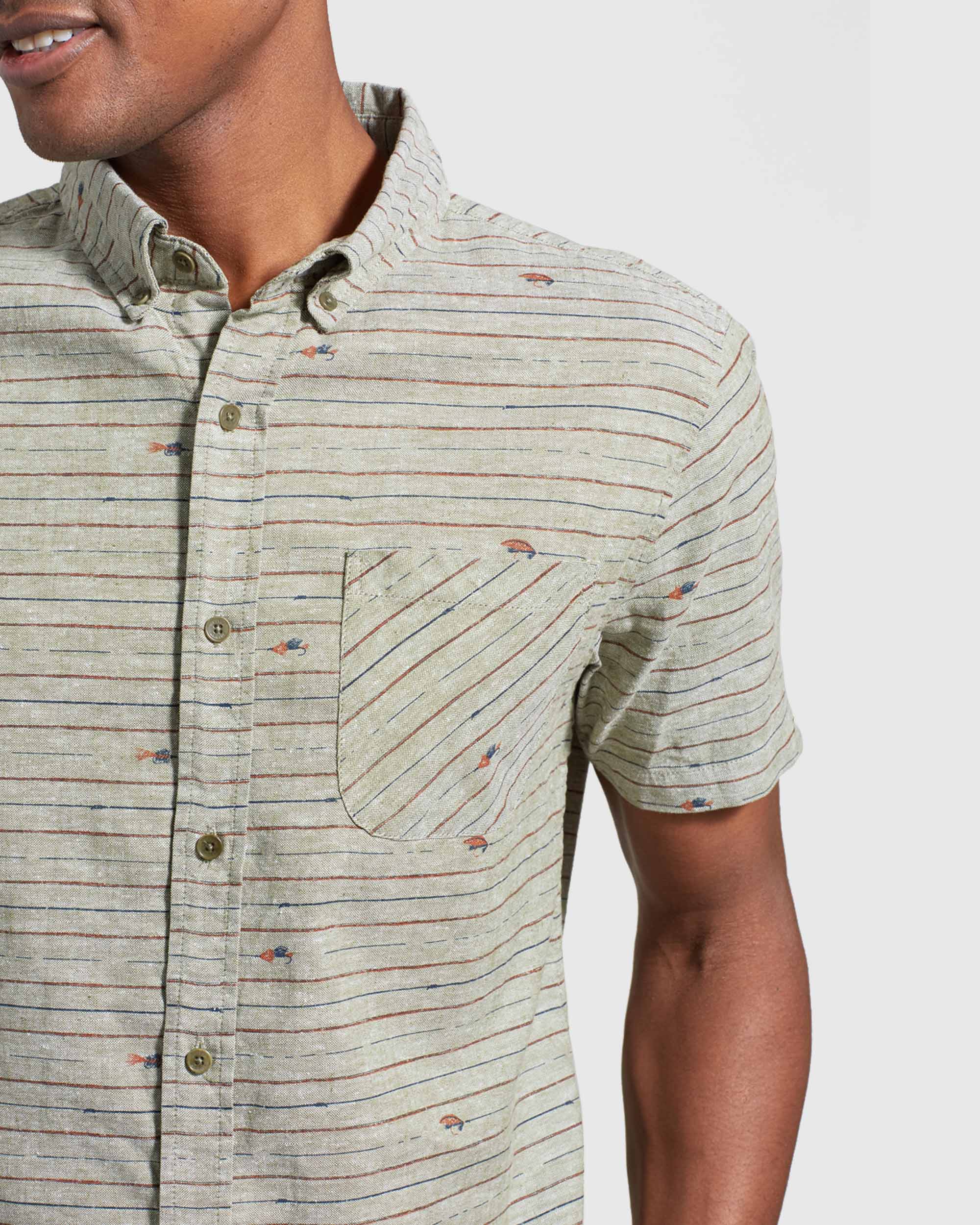 SoftHemp™ Chambray Short Sleeve Button Down