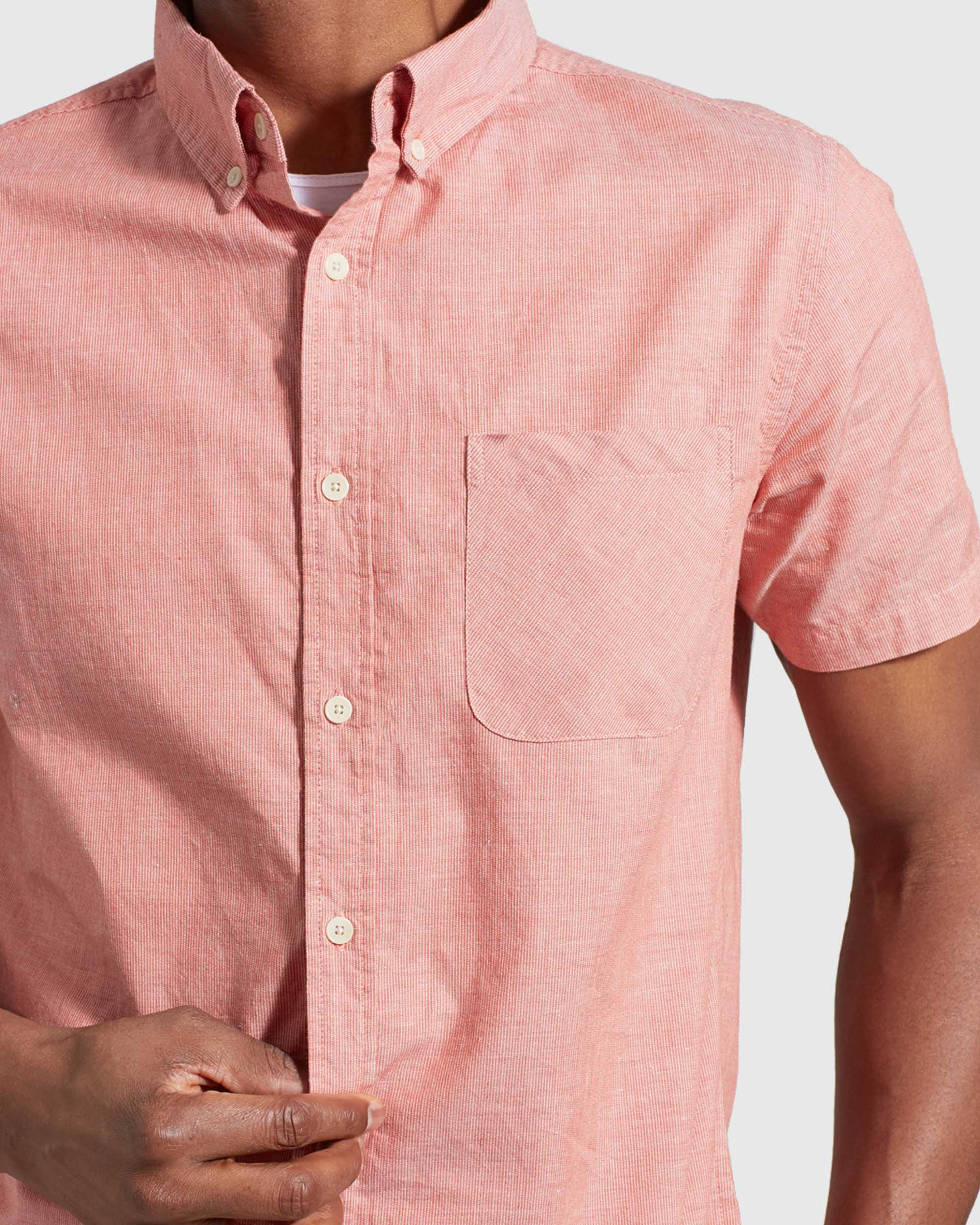 Natural Short Sleeve Button Down