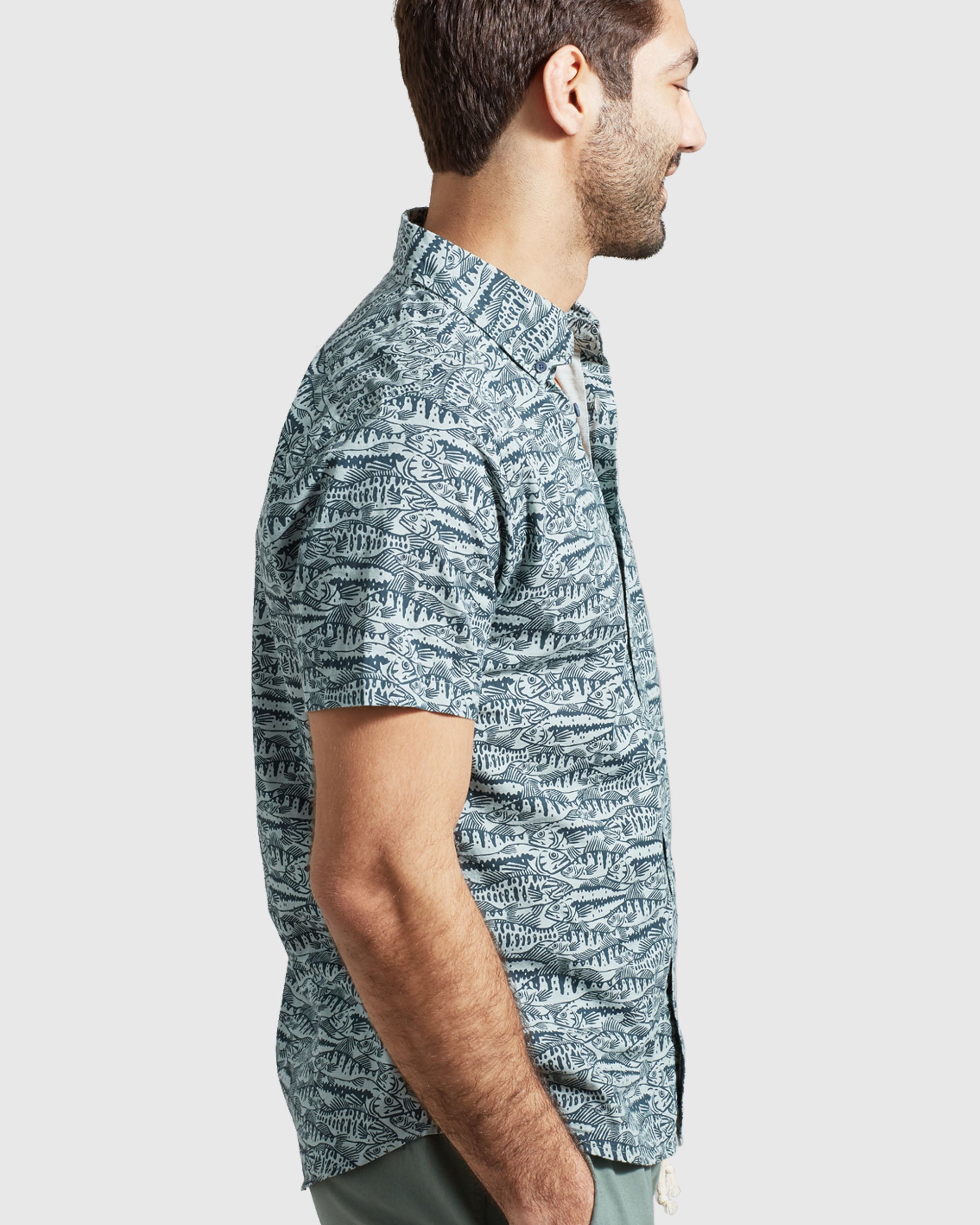 Natural Short Sleeve Button Down