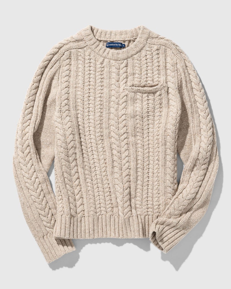 Recycled Wool Cable Knit Sweater