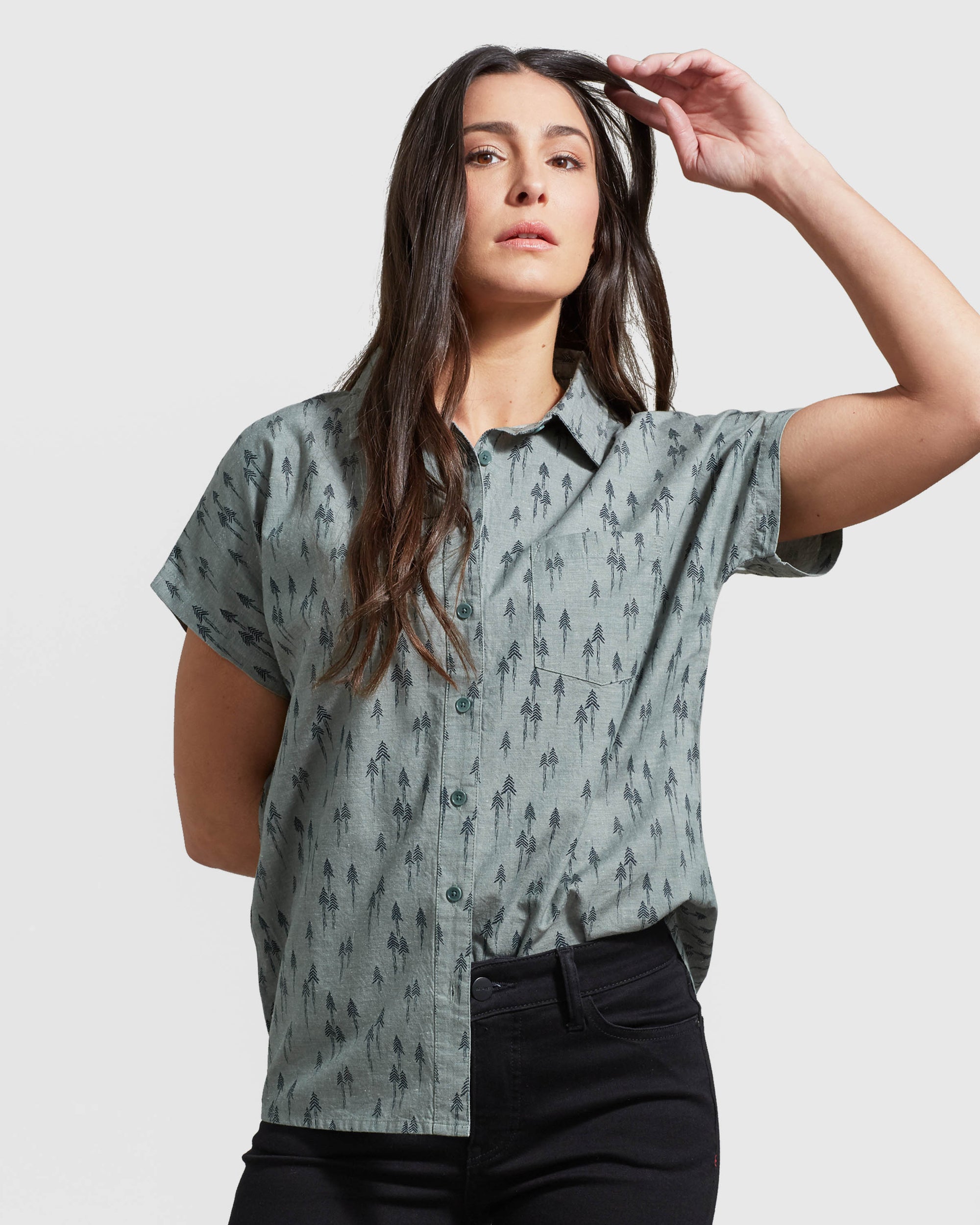 Natural Short Sleeve Button Down