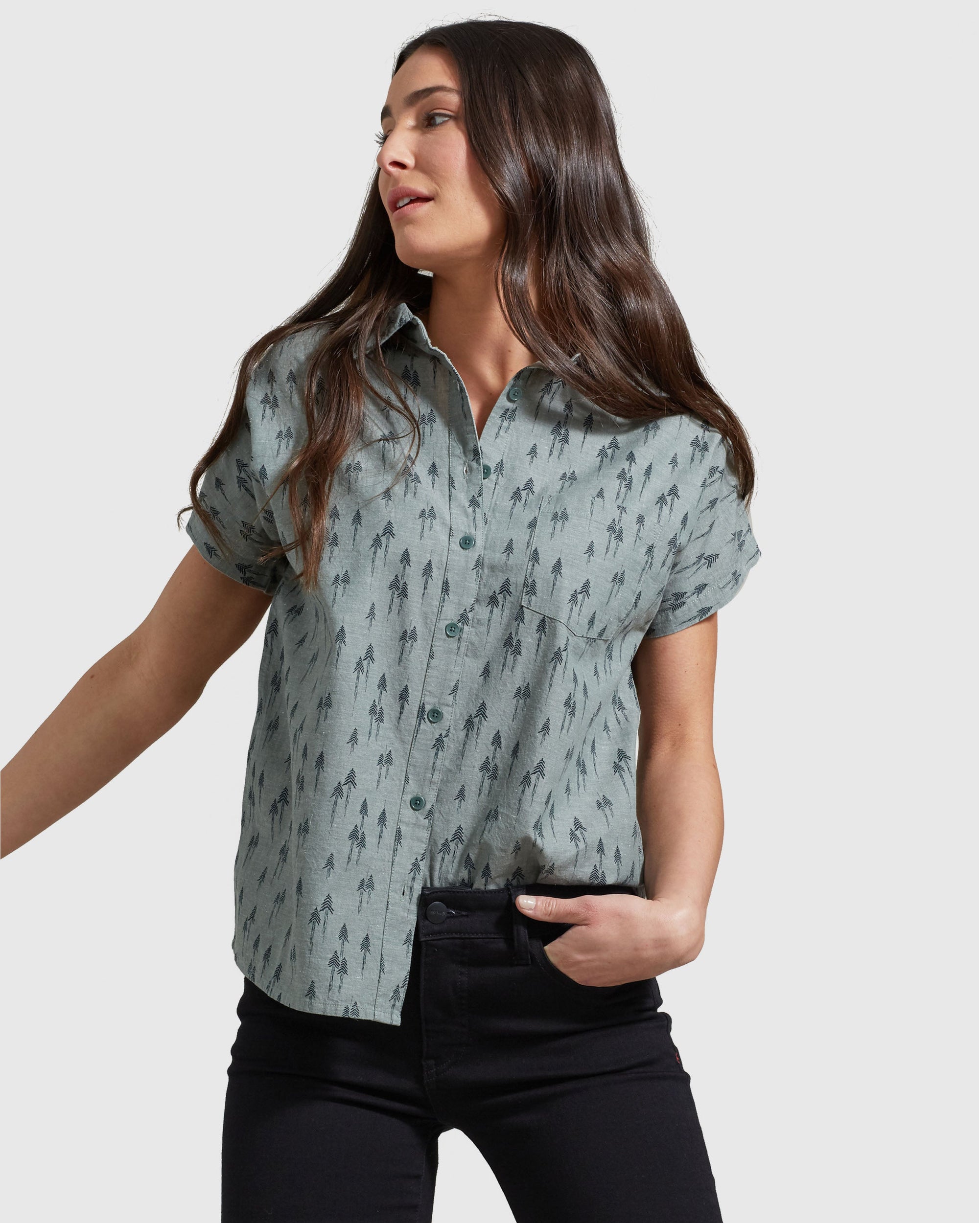 Natural Short Sleeve Button Down