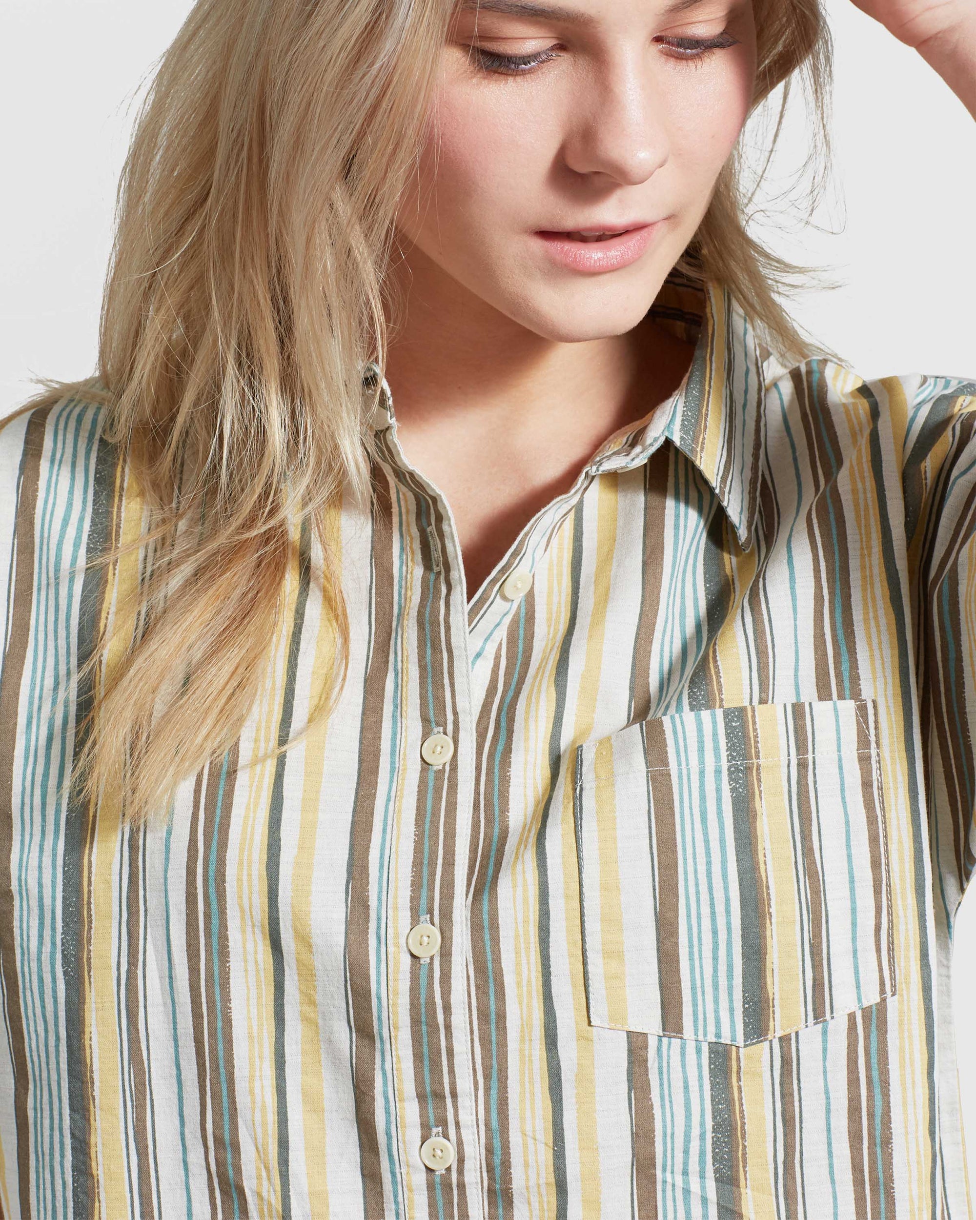 Natural Short Sleeve Button Down