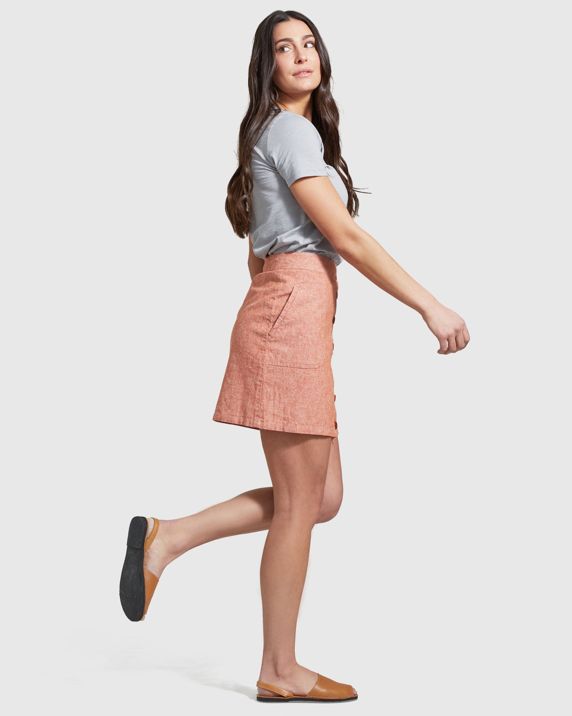 SoftHemp™ Button-Up Skirt