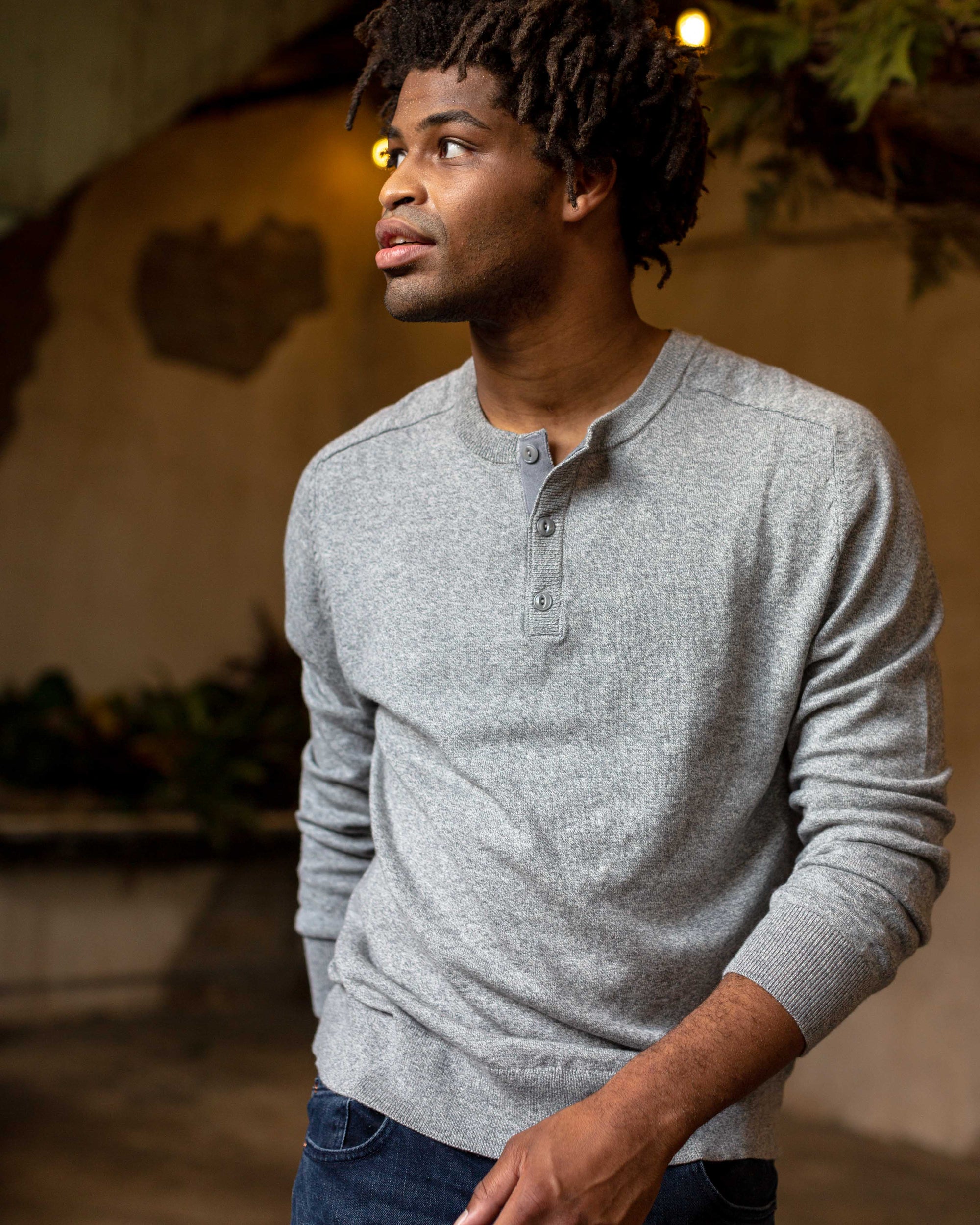 Merino Blend Sweater Henley