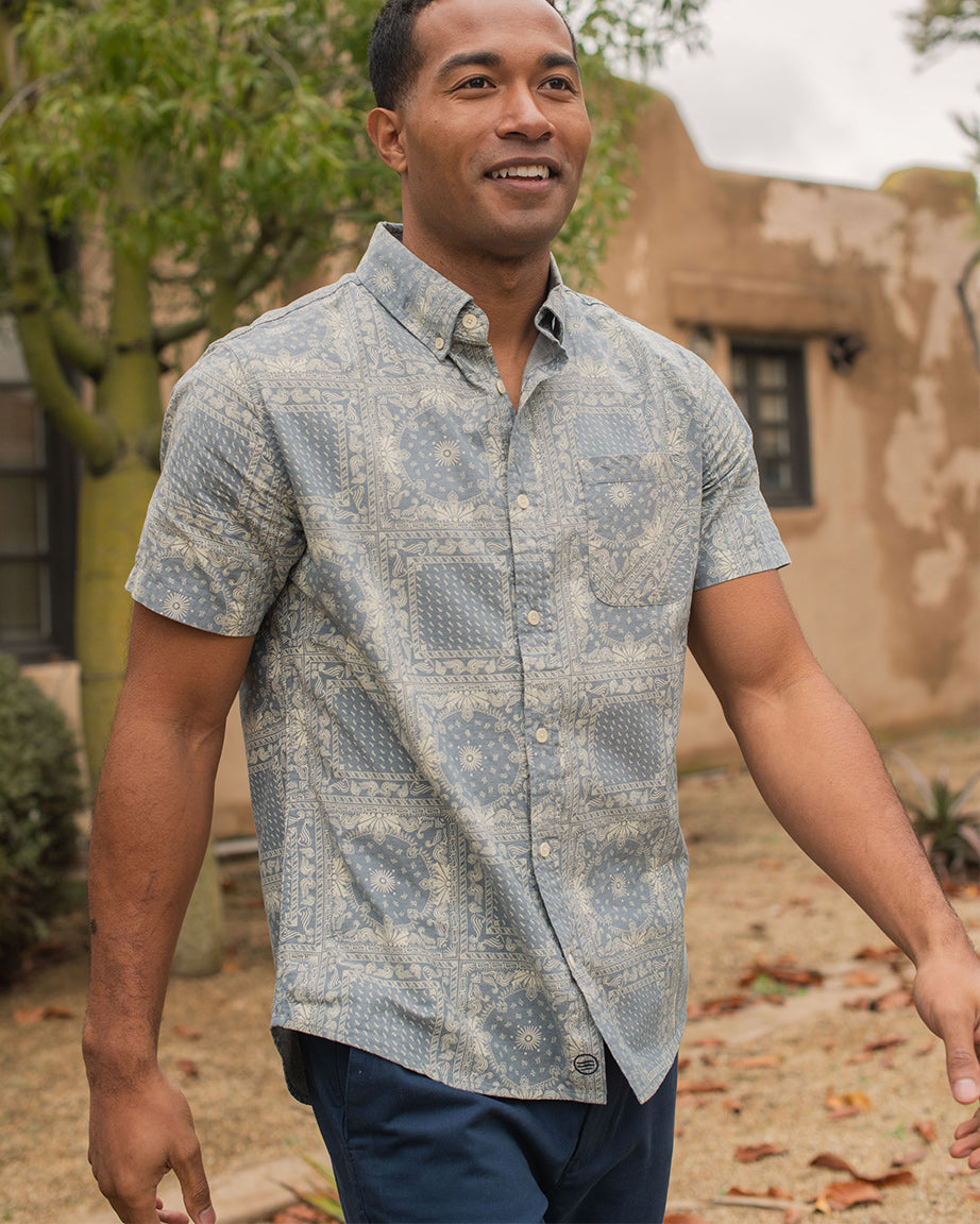 Natural Short Sleeve Button Down