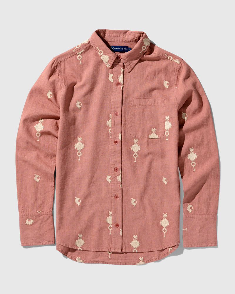 Embroidered SoftHemp™ Chambray Button Down