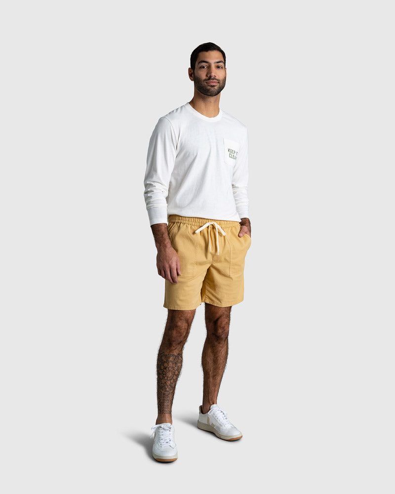 Organic Twill Pull-On 7" Short