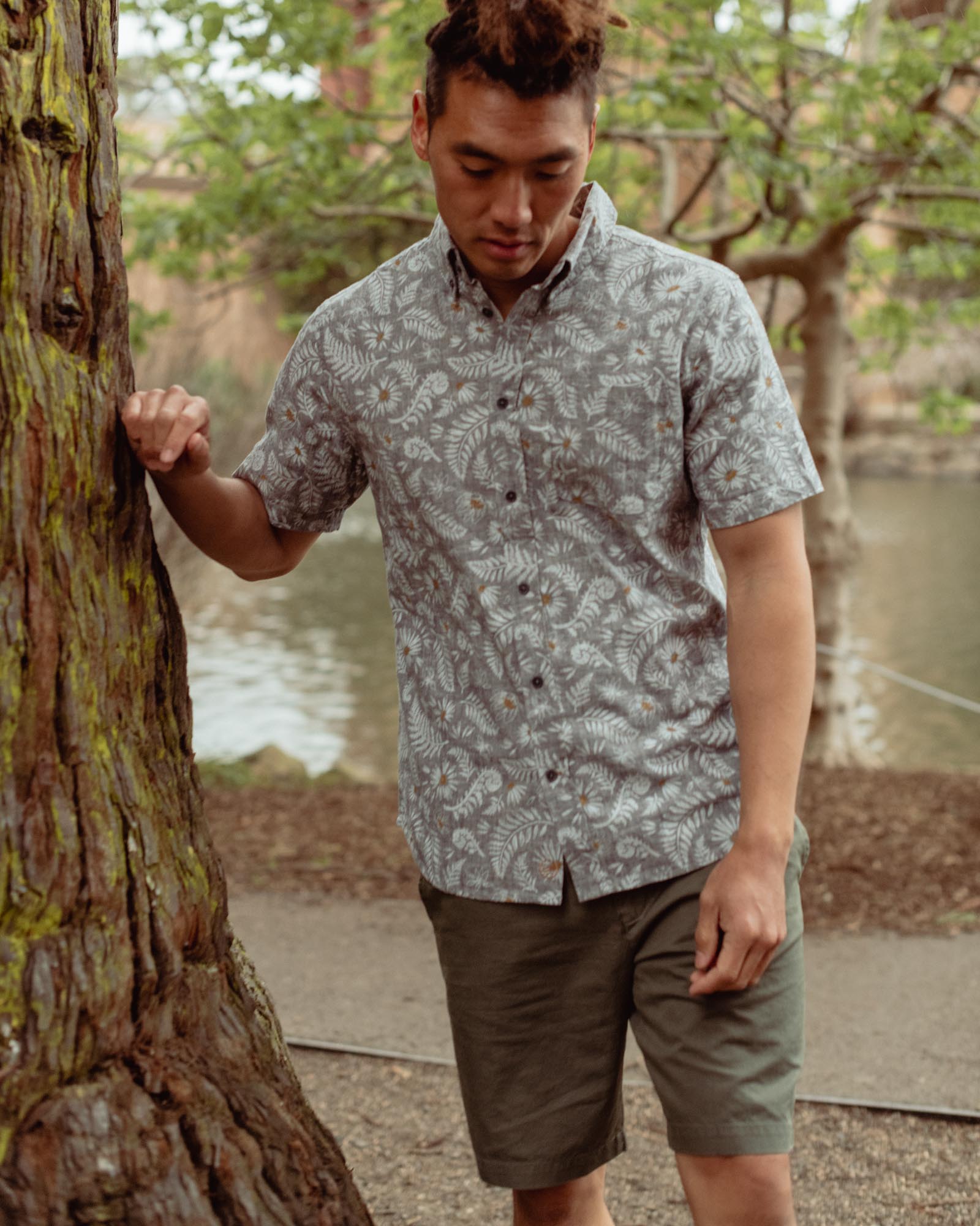 SoftHemp™ Chambray Short-Sleeve Button Down