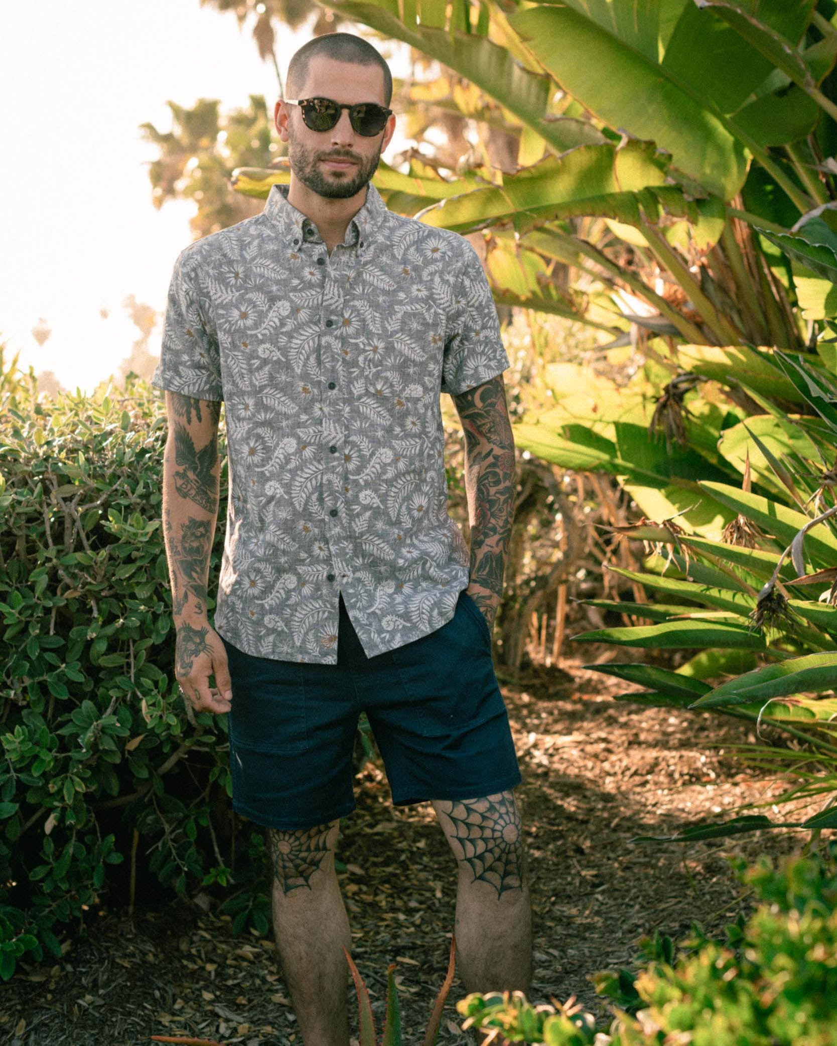 SoftHemp™ Chambray Short-Sleeve Button Down