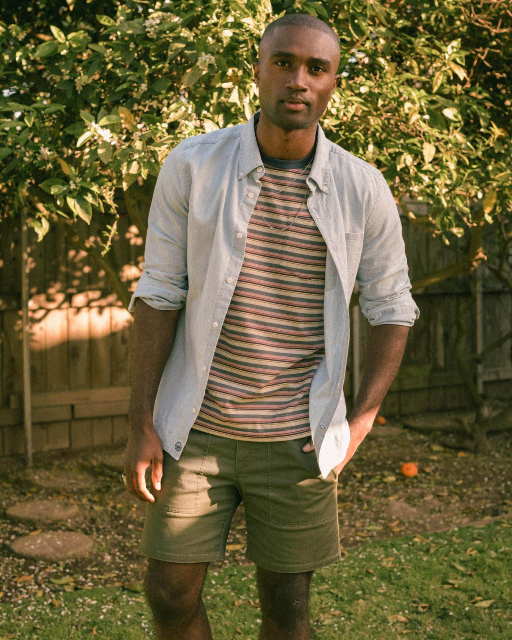 Organic Striped Pocket Tee