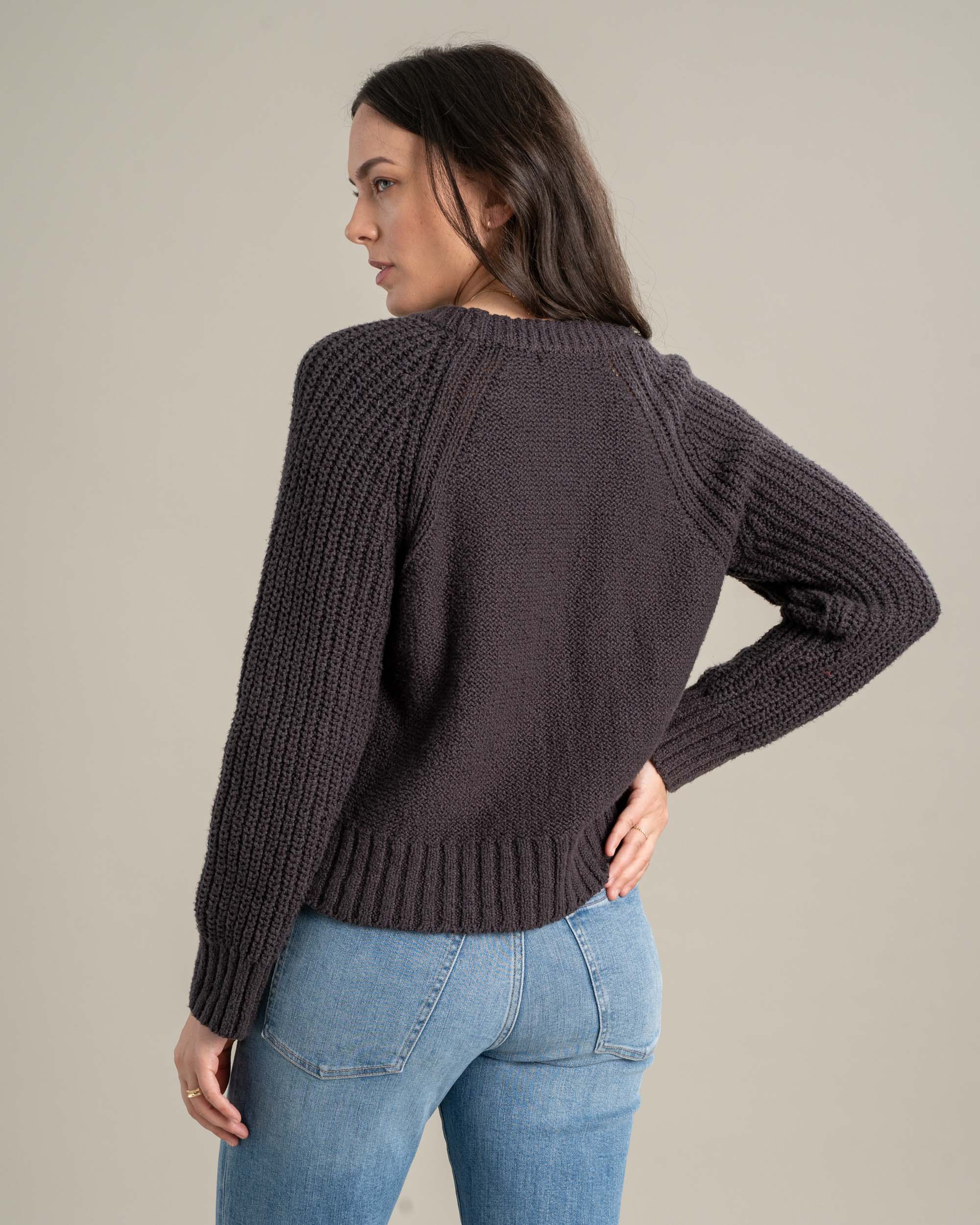 Recycled Cotton Cable Crew Sweater