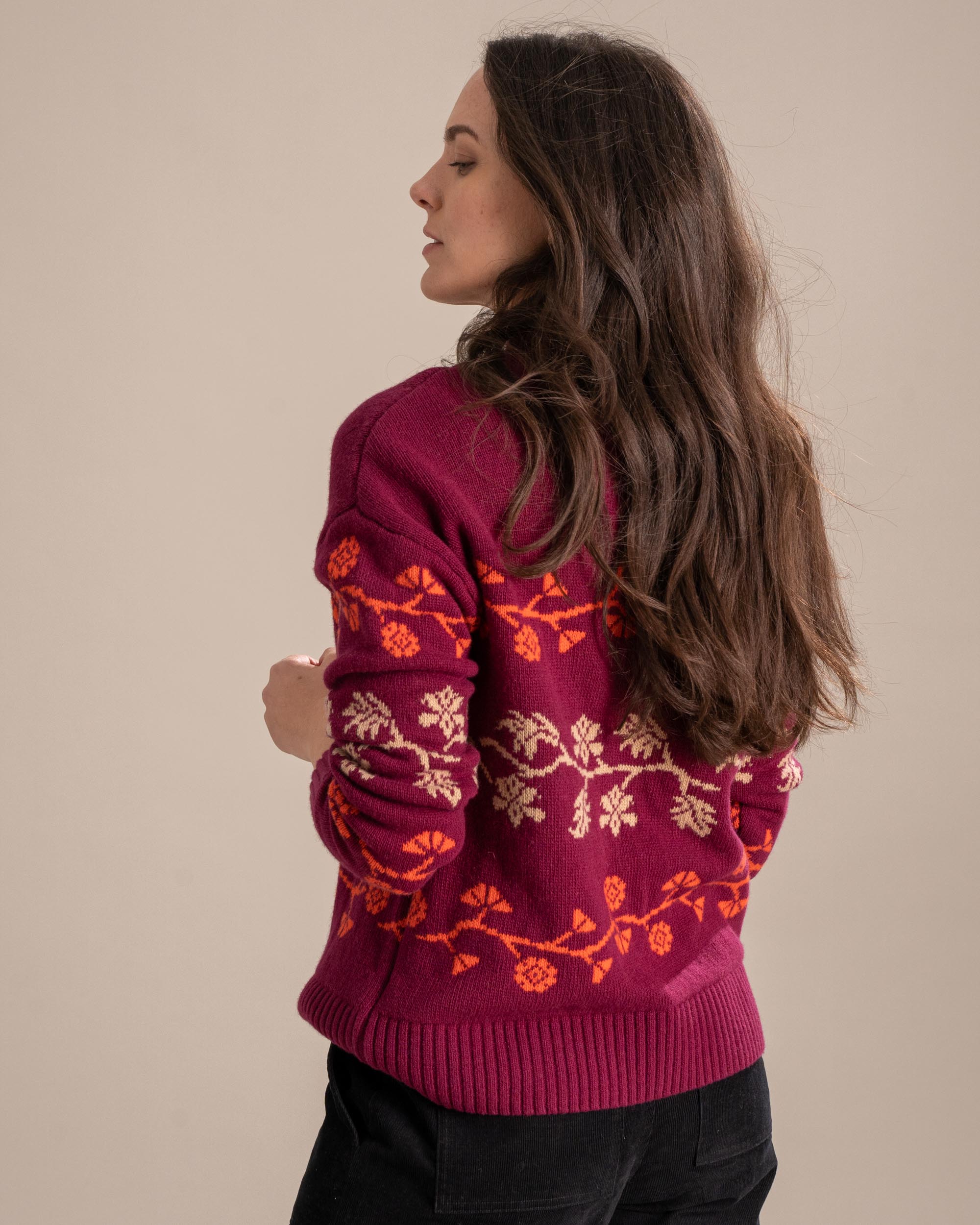 Recycled Wool Floral Stripe Sweater