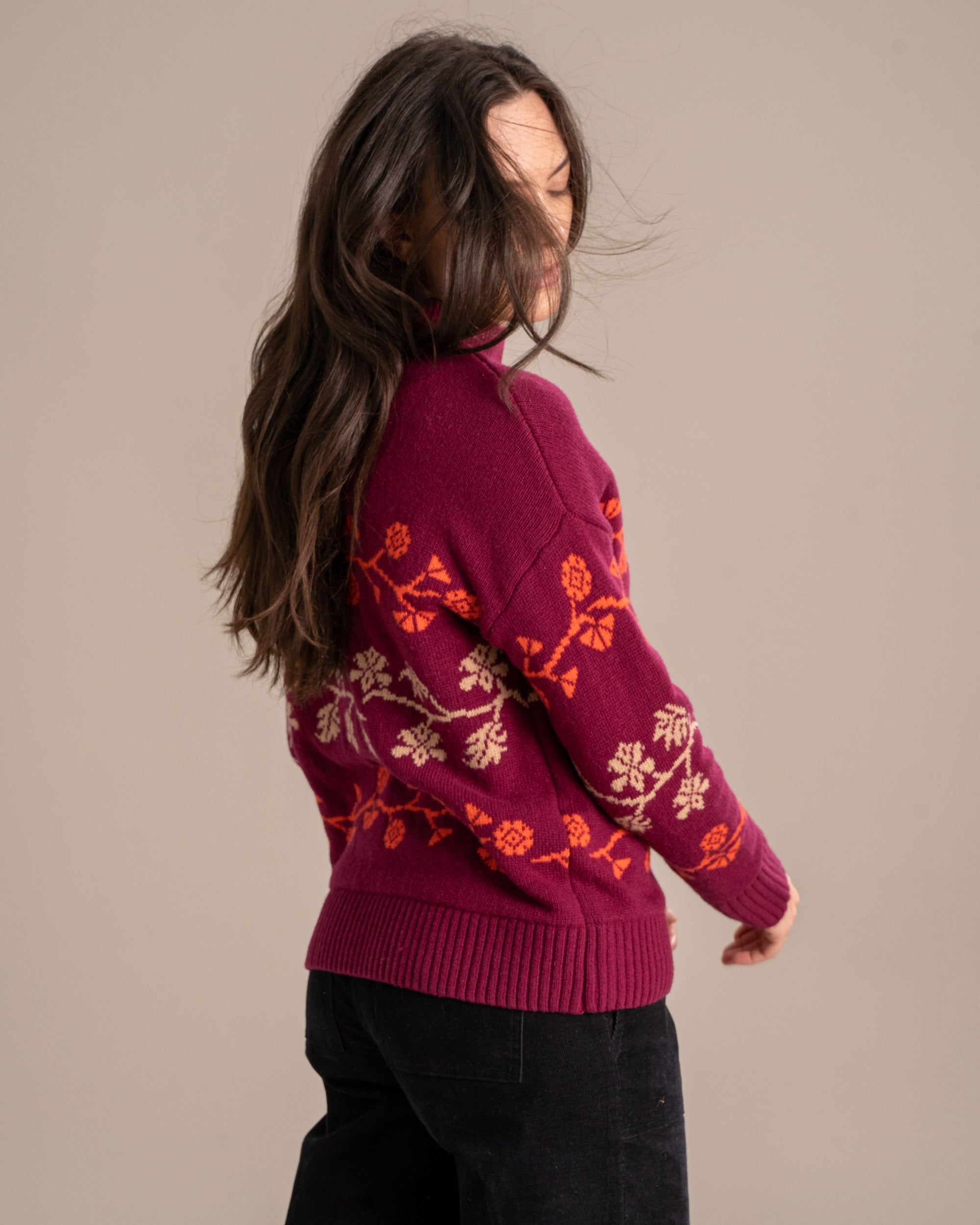 Recycled Wool Floral Stripe Sweater